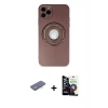 MARSİLYAN™- iPhone 12 Pro Max Kılıf Eksen Klasik Prime - Şeffaf Temperli Cam Ekran Koruyucu + Renkli Kamera Lens Koruma Cam - MI