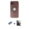 MARSİLYAN™- iPhone 12 Pro Max Kılıf Eksen Klasik Prime - Şeffaf Temperli Cam Ekran Koruyucu + Shine Kamera Lens Koruma Cam - GD