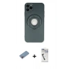 MARSİLYAN™- iPhone 12 Pro Max Kılıf Eksen Klasik Prime - Şeffaf Uv Polymer Nano Ekran Koruyucu + Pembe Shine Kamera Lens Koruma Cam