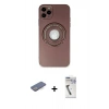 MARSİLYAN™- iPhone 12 Pro Max Kılıf Eksen Klasik Prime - Şeffaf Uv Polymer Nano Ekran Koruyucu + Renkli Kamera Lens Koruma Cam - MI