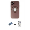 MARSİLYAN™- iPhone 12 Pro Max Kılıf Eksen Klasik Prime - Şeffaf Uv Polymer Nano Ekran Koruyucu + Shine Kamera Lens Koruma Cam - GD