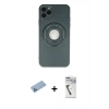 MARSİLYAN™- iPhone 12 Pro Max Kılıf Eksen Klasik Prime - Şeffaf Uv Polymer Nano Ekran Koruyucu + Shine Kamera Lens Koruma Cam - MI