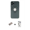 MARSİLYAN™- iPhone 12 Pro Max Kılıf Eksen Klasik Prime - Şeffaf Uv Polymer Nano Ekran Koruyucu + Shine Kamera Lens Koruma Cam - SABE
