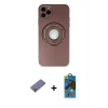 MARSİLYAN™- iPhone 12 Pro Max Kılıf Eksen Klasik Prime - Siyah 18D Cam Ekran Koruyucu + Metal Kamera Lens Koruma Cam - GD