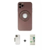 MARSİLYAN™- iPhone 12 Pro Max Kılıf Eksen Klasik Prime - Siyah 20D Premium Cam Ekran Koruyucu + Gold Shine Kamera Lens