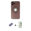 MARSİLYAN™- iPhone 12 Pro Max Kılıf Eksen Klasik Prime - Siyah 20D Premium Cam Ekran Koruyucu + Metal Kamera Lens Koruma Cam - GD