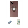 MARSİLYAN™- iPhone 12 Pro Max Kılıf Eksen Klasik Prime - Siyah 20D Premium Cam Ekran Koruyucu + Shine Kamera Lens Koruma Cam - PE