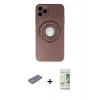 MARSİLYAN™- iPhone 12 Pro Max Kılıf Eksen Klasik Prime - Siyah 20D Premium Cam Ekran Koruyucu + Sarı Renkli Kamera Lens Koruma Cam