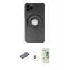 MARSİLYAN™- iPhone 12 Pro Max Kılıf Eksen Klasik Prime - Siyah 20D Premium Cam Ekran Koruyucu + Sarı Renkli Kamera Lens Koruma Cam