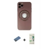 MARSİLYAN™- iPhone 12 Pro Max Kılıf Eksen Klasik Prime - Siyah 20D Premium Cam Ekran Koruyucu + Shine Kamera Lens Koruma Cam - GD