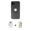 MARSİLYAN™- iPhone 12 Pro Max Kılıf Eksen Klasik Prime - Siyah 20D Premium Cam Ekran Koruyucu + Shine Kamera Lens - LT