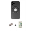 MARSİLYAN™- iPhone 12 Pro Max Kılıf Eksen Klasik Prime - Siyah 20D Premium Cam Ekran Koruyucu + Sierra Blue Shine Kamera Lens Koruma Cam