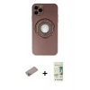 MARSİLYAN™- iPhone 12 Pro Max Kılıf Eksen Klasik Prime - Siyah 20D Premium Cam Ekran Koruyucu + Sierra Blue Shine Kamera Lens Koruma Cam