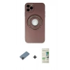 MARSİLYAN™- iPhone 12 Pro Max Kılıf Eksen Klasik Prime - Siyah 20D Premium Cam Ekran Koruyucu + Shine Kamera Lens Koruma Cam - SH