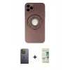 MARSİLYAN™- iPhone 12 Pro Max Kılıf Eksen Klasik Prime - Siyah 20D Premium Cam Ekran Koruyucu + Yeşil Neon Fosforlu Kamera Lens