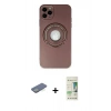 MARSİLYAN™- iPhone 12 Pro Max Kılıf Eksen Klasik Prime - Siyah 20D Premium Cam Ekran Koruyucu + Yeşil Renkli Kamera Lens Koruma Cam