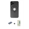 MARSİLYAN™- iPhone 12 Pro Max Kılıf Eksen Klasik Prime - Siyah 20D Premium Cam Ekran Koruyucu + Yeşil Renkli Kamera Lens Koruma Cam