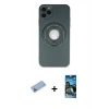 MARSİLYAN™- iPhone 12 Pro Max Kılıf Eksen Klasik Prime - Siyah 34D Izgaralı Cam + Shine Kamera Lens Koruma Cam - MI
