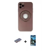 MARSİLYAN™- iPhone 12 Pro Max Kılıf Eksen Klasik Prime - Siyah 34D Izgaralı Cam + Renkli Kamera Lens Koruma Cam - TU