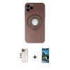 MARSİLYAN™- iPhone 12 Pro Max Kılıf Eksen Klasik Prime - Siyah 34D Izgaralı Cam + Shine Kamera Lens - GD