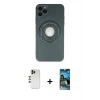 MARSİLYAN™- iPhone 12 Pro Max Kılıf Eksen Klasik Prime - Siyah 34D Izgaralı Cam + Shine Kamera Lens - GD