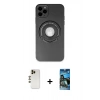MARSİLYAN™- iPhone 12 Pro Max Kılıf Eksen Klasik Prime - Siyah 34D Izgaralı Cam + Shine Kamera Lens - GD