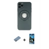 MARSİLYAN™- iPhone 12 Pro Max Kılıf Eksen Klasik Prime - Siyah 34D Izgaralı Cam + Shine Kamera Lens Koruma Cam - GS