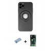 MARSİLYAN™- iPhone 12 Pro Max Kılıf Eksen Klasik Prime - Siyah 360 Mat Full Body Arka Koruyucu + Mavi Shine Kamera Lens Koruma Cam