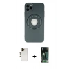 MARSİLYAN™- iPhone 12 Pro Max Kılıf Eksen Klasik Prime - Siyah 360 Mat Full Body Arka Koruyucu + Shine Kamera Lens - GD