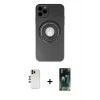 MARSİLYAN™- iPhone 12 Pro Max Kılıf Eksen Klasik Prime - Siyah 360 Mat Full Body Arka Koruyucu + Shine Kamera Lens - GD