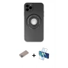 MARSİLYAN™- iPhone 12 Pro Max Kılıf Eksen Klasik Prime - Siyah 3D Antistatik Cam Ekran Koruyucu + Shine Kamera Lens Koruma Cam - SABE