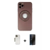 MARSİLYAN™- iPhone 12 Pro Max Kılıf Eksen Klasik Prime - Siyah 3D Antistatik Hayalet Cam Ekran Koruyucu + Gold Shine Kamera Lens