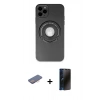 MARSİLYAN™- iPhone 12 Pro Max Kılıf Eksen Klasik Prime - Siyah 3D Antistatik Hayalet Cam Ekran Koruyucu + Renkli Kamera Lens Koruma Cam - PE