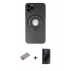 MARSİLYAN™- iPhone 12 Pro Max Kılıf Eksen Klasik Prime - Siyah 3D Antistatik Hayalet Cam Ekran Koruyucu + Shine Kamera Lens Koruma Cam - SABE