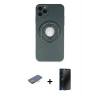 MARSİLYAN™- iPhone 12 Pro Max Kılıf Eksen Klasik Prime - Siyah 3D Antistatik Hayalet Cam Ekran Koruyucu + Renkli Kamera Lens Koruma Cam - TU