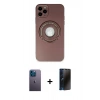 MARSİLYAN™- iPhone 12 Pro Max Kılıf Eksen Klasik Prime - Siyah 3D Antistatik Hayalet Cam Ekran Koruyucu + Neon Fosforlu Kamera Lens - MI
