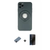 MARSİLYAN™- iPhone 12 Pro Max Kılıf Eksen Klasik Prime - Siyah 3D Antistatik Hayalet Cam Ekran Koruyucu + Shine Kamera Lens Koruma Cam - SH