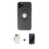 MARSİLYAN™- iPhone 12 Pro Max Kılıf Eksen Klasik Prime - Siyah 3D Antistatik Hayalet Cam Ekran Koruyucu + Shine Kamera Lens - LT