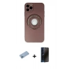 MARSİLYAN™- iPhone 12 Pro Max Kılıf Eksen Klasik Prime - Siyah 3D Antistatik Hayalet Cam Ekran Koruyucu + Shine Kamera Lens Koruma Cam - MI