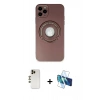 MARSİLYAN™- iPhone 12 Pro Max Kılıf Eksen Klasik Prime - Siyah 3D Antistatik Seramik Nano Ekran Koruyucu + Shine Kamera Lens - GD