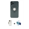MARSİLYAN™- iPhone 12 Pro Max Kılıf Eksen Klasik Prime - Siyah 3D Antistatik Seramik Nano Ekran Koruyucu + Shine Kamera Lens - GD