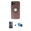 MARSİLYAN™- iPhone 12 Pro Max Kılıf Eksen Klasik Prime - Siyah 3D Antistatik Seramik Nano Ekran Koruyucu + Mavi Neon Fosforlu Kamera Lens
