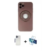 MARSİLYAN™- iPhone 12 Pro Max Kılıf Eksen Klasik Prime - Siyah 3D Antistatik Seramik Nano Ekran Koruyucu + Shine Kamera Lens - LT