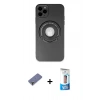 MARSİLYAN™- iPhone 12 Pro Max Kılıf Eksen Klasik Prime - Siyah 5D Eko Cam Ekran Koruyucu + Metal Kamera Lens Koruma Cam - GD