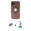 MARSİLYAN™- iPhone 12 Pro Max Kılıf Eksen Klasik Prime - Siyah 5D Eko Cam Ekran Koruyucu + Shine Kamera Lens Koruma Cam - GD