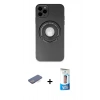 MARSİLYAN™- iPhone 12 Pro Max Kılıf Eksen Klasik Prime - Siyah 5D Eko Cam Ekran Koruyucu + Renkli Kamera Lens Koruma Cam - MI