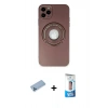 MARSİLYAN™- iPhone 12 Pro Max Kılıf Eksen Klasik Prime - Siyah 5D Eko Cam Ekran Koruyucu + Shine Kamera Lens Koruma Cam - MI