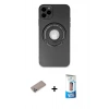 MARSİLYAN™- iPhone 12 Pro Max Kılıf Eksen Klasik Prime - Siyah 5D Eko Cam Ekran Koruyucu + Shine Kamera Lens Koruma Cam - SABE