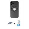 MARSİLYAN™- iPhone 12 Pro Max Kılıf Eksen Klasik Prime - Siyah 5D Eko Cam Ekran Koruyucu + Renkli Kamera Lens Koruma Cam - YL