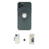 MARSİLYAN™- iPhone 12 Pro Max Kılıf Eksen Klasik Prime - Siyah 6D Mat Seramik Hayalet Nano Ekran Koruyucu + Shine Kamera Lens - LT